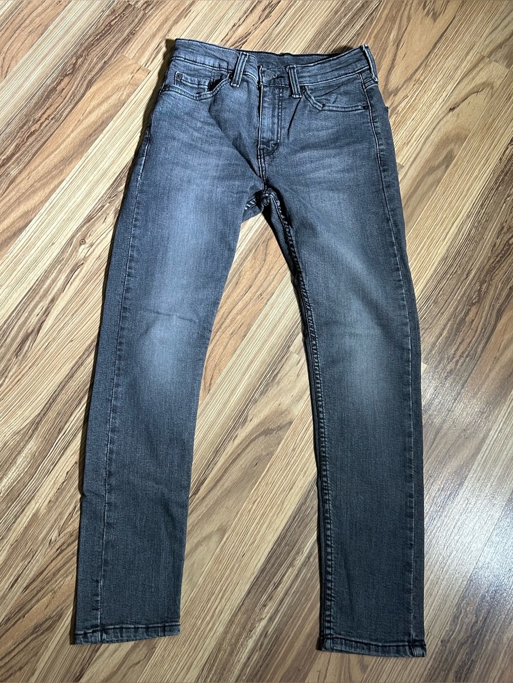 Levis 510 Mens Jeans 28x30 Skinny Fit Gray Faded Wash Stretch Denim Streetwear